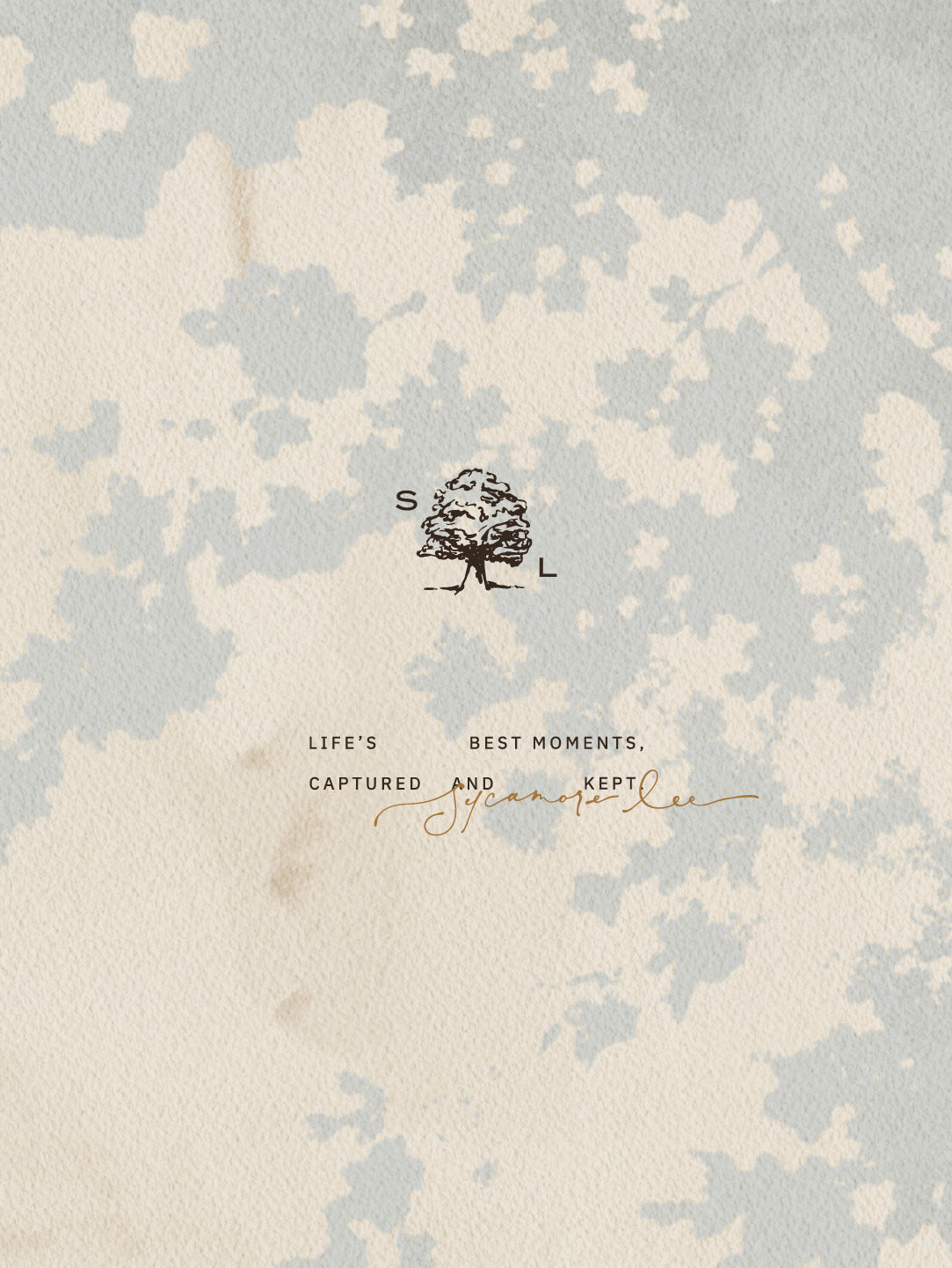 Decorative cover with tree illustration and text on a textured background